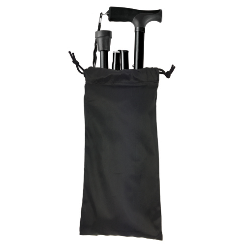 Folding Cane with Black Pistol Grip - Adjustable Height 33" - 37"