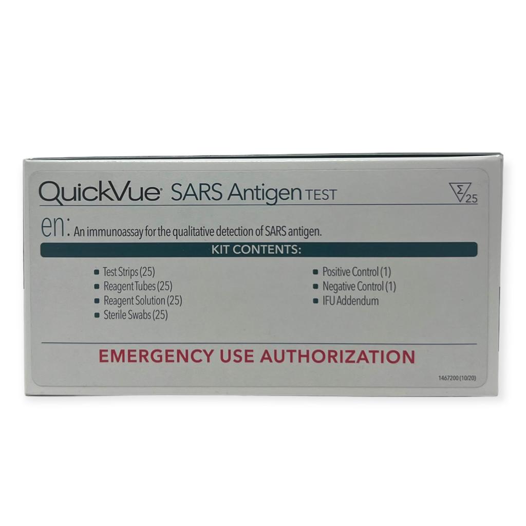 QuickVue SARS Covid 19 Antigen Rapid Test Kit - Box of 25