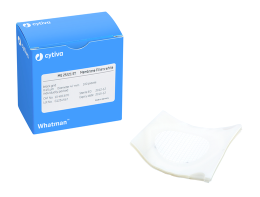 ME25 / 21 (Mixed Cellulose Ester) ST Membrane Circle, White, 0.45 µm, 3.1 mm Black Grid, Sterile