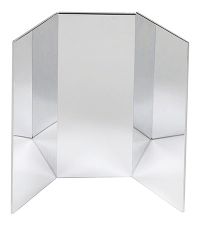 Free Standing Triple Panel Glassless Mirror