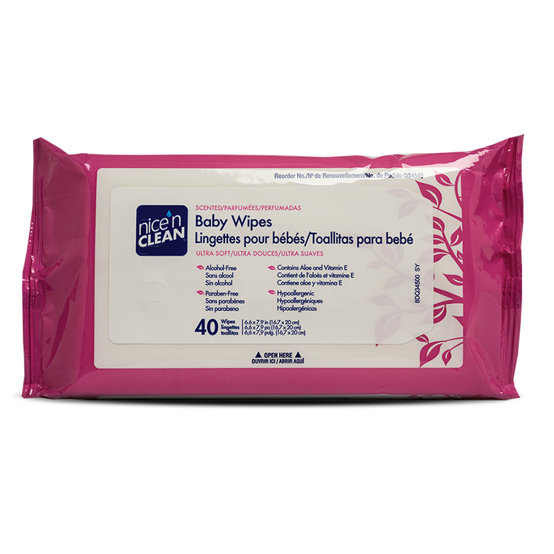 Nice'n Clean Baby Wipes, Pack of 40