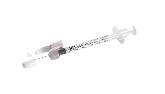 SafetyGlide Insulin Syringes with Permanently Attached 29G x 0.5" Needle