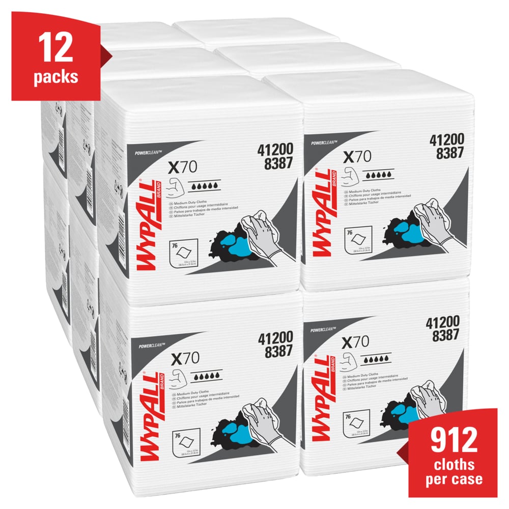 Wypall X70 Wipers, White, Bulk
