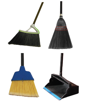 Brooms with Plastic Removable Handle, Synthetic Fibers