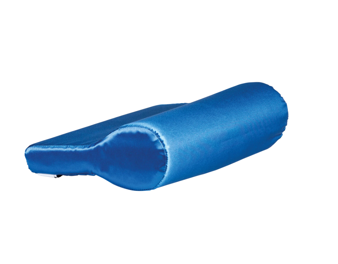 Contour Cervical Pillow, Satin Cover, Blue