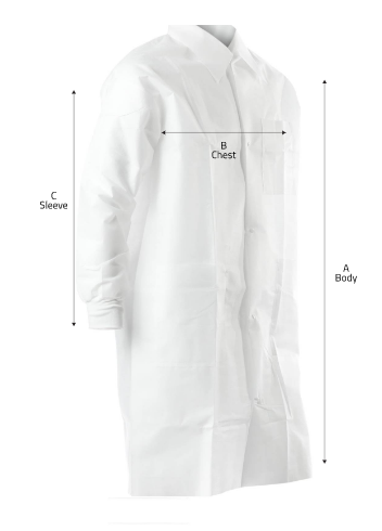 AlphaGuard Lab Coats, Blue, Tapered Collar, Knit Cuff