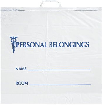 Personal Belongings Bag, Clear, 19" x 18"  - Clearance