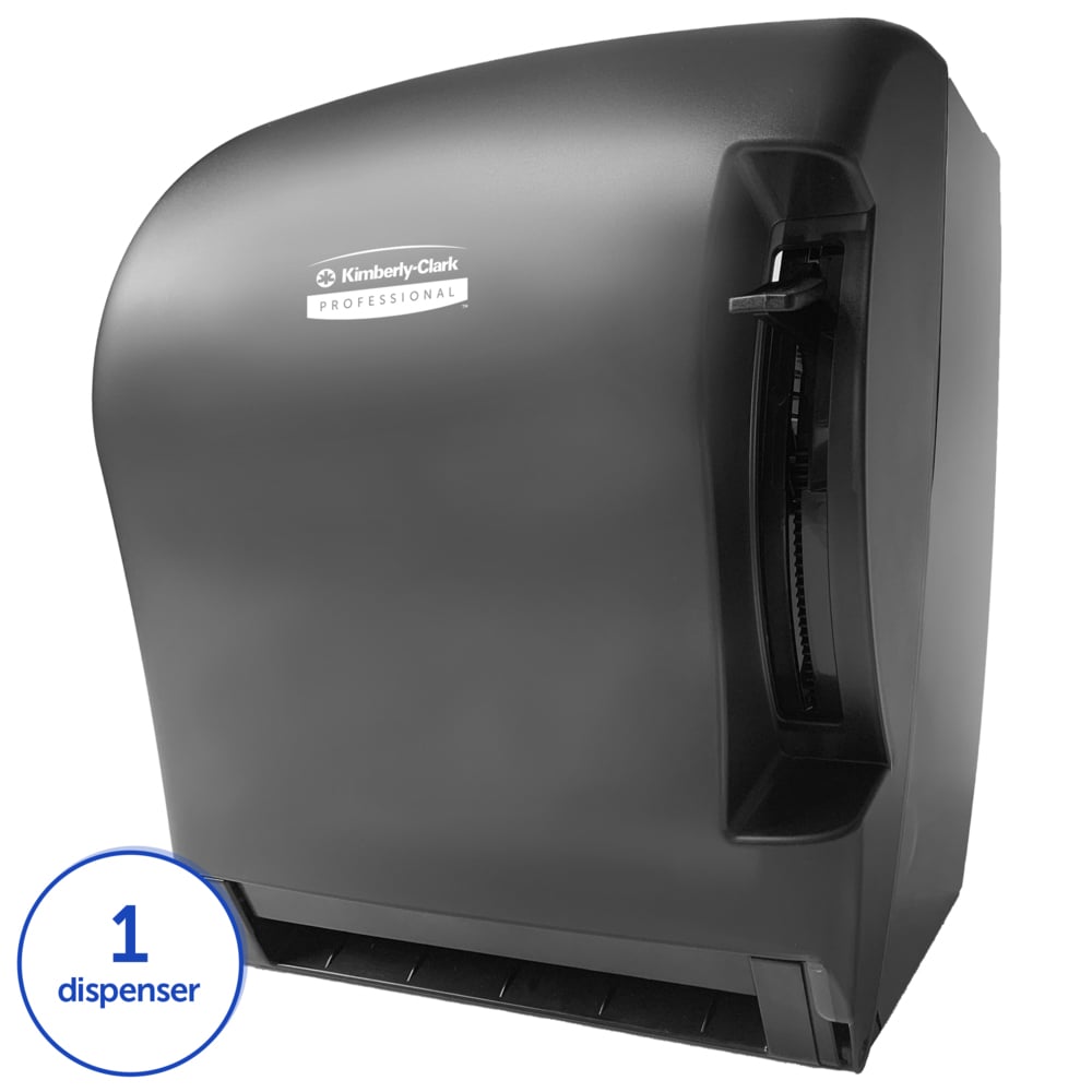 Levermatic, Hard Roll Towel, Dispenser, Smoke, 13.3" x 13.5" x 9.8"