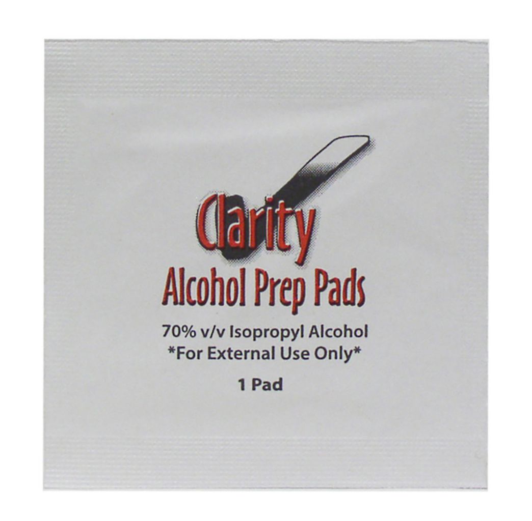 Clarity Medium Alcohol Prep Pads / Swabs Sterile