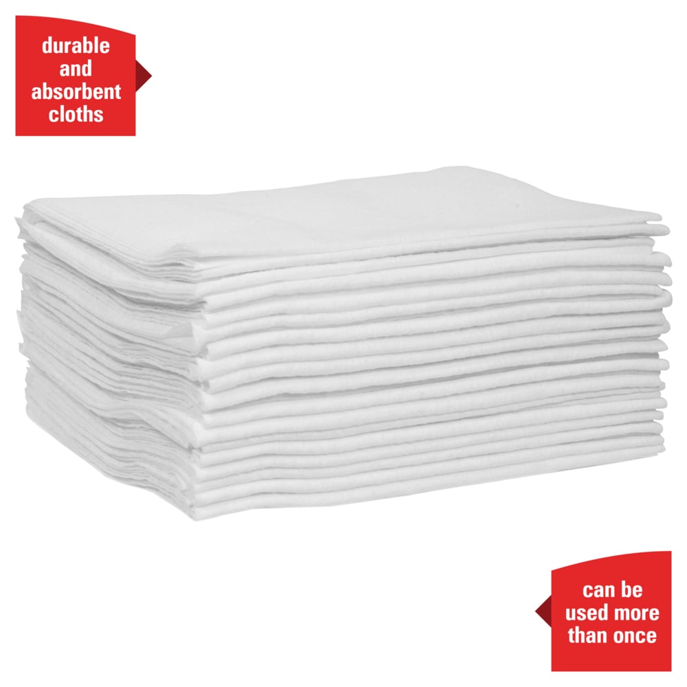 Wypall X70 Wipers, White, Bulk
