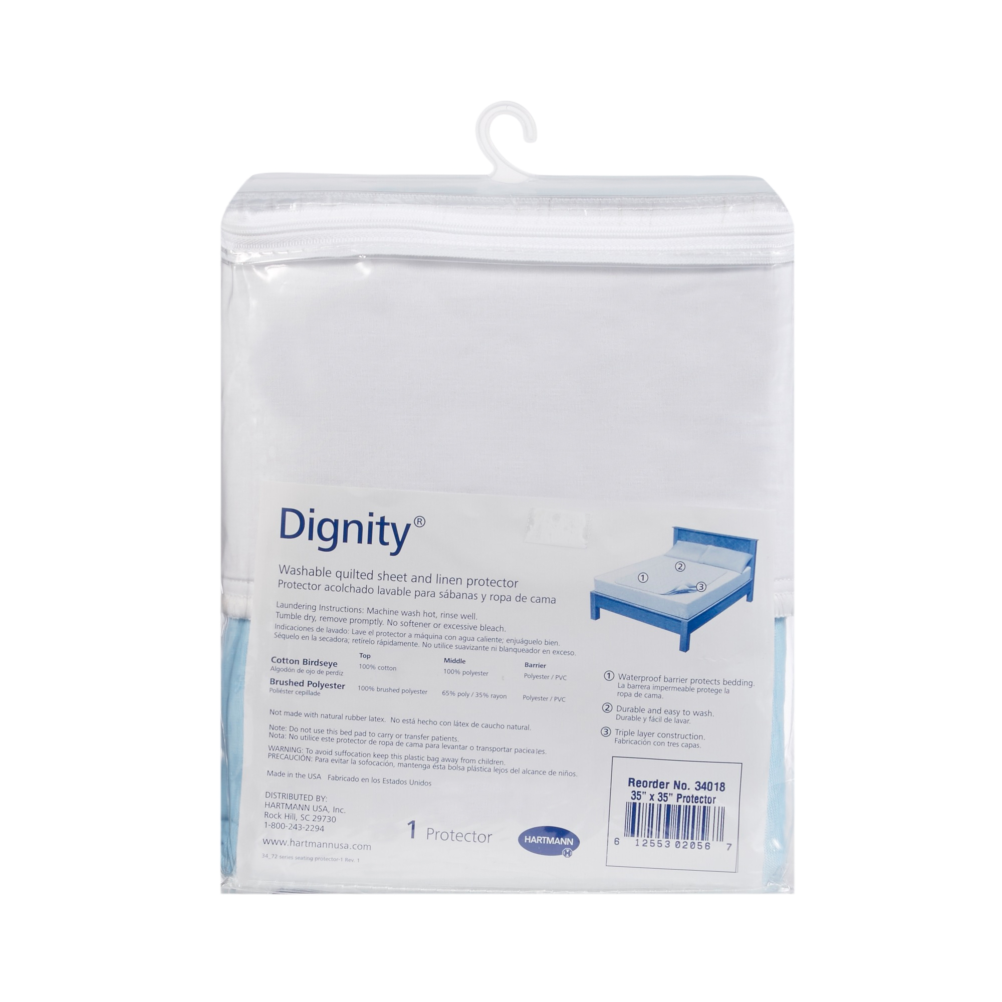 Dignity Washable Sheet Protector, 35" x 35"