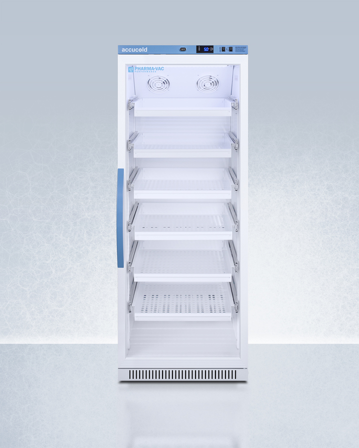 12 Cu Ft Upright Vaccine Refrigerator with Removable Drawers and Glass Door