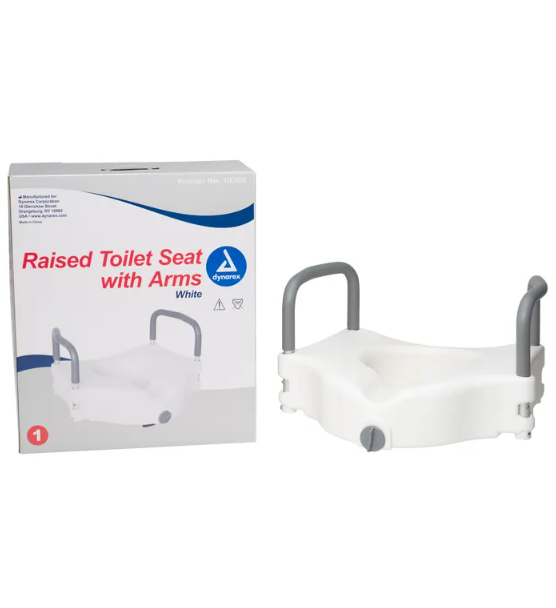 Locking Raised Toilet Seat with Arms