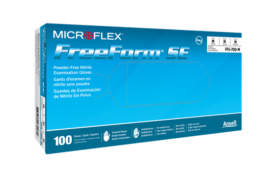 MicroFlex FreeForm Exam Gloves, Nitrile, Powder Free, Non Sterile