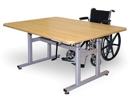 H Brace Height Adjustable Crank Hydraulic Work Table