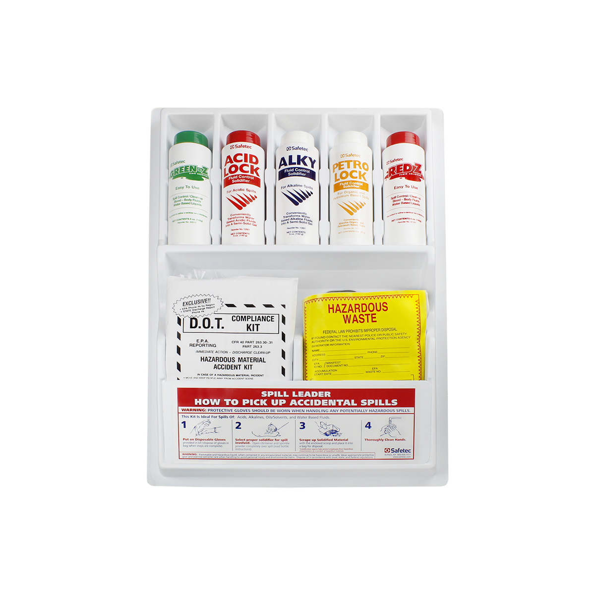 Spill Leader Kit for Emergency Response or Lab Spills (Plastic Case) Featuring Red Z