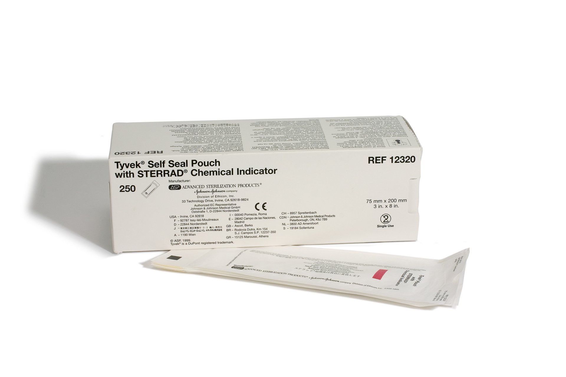 Tyvek Pouch with Sterrad, Chemical Indicator Strips, Self Seal