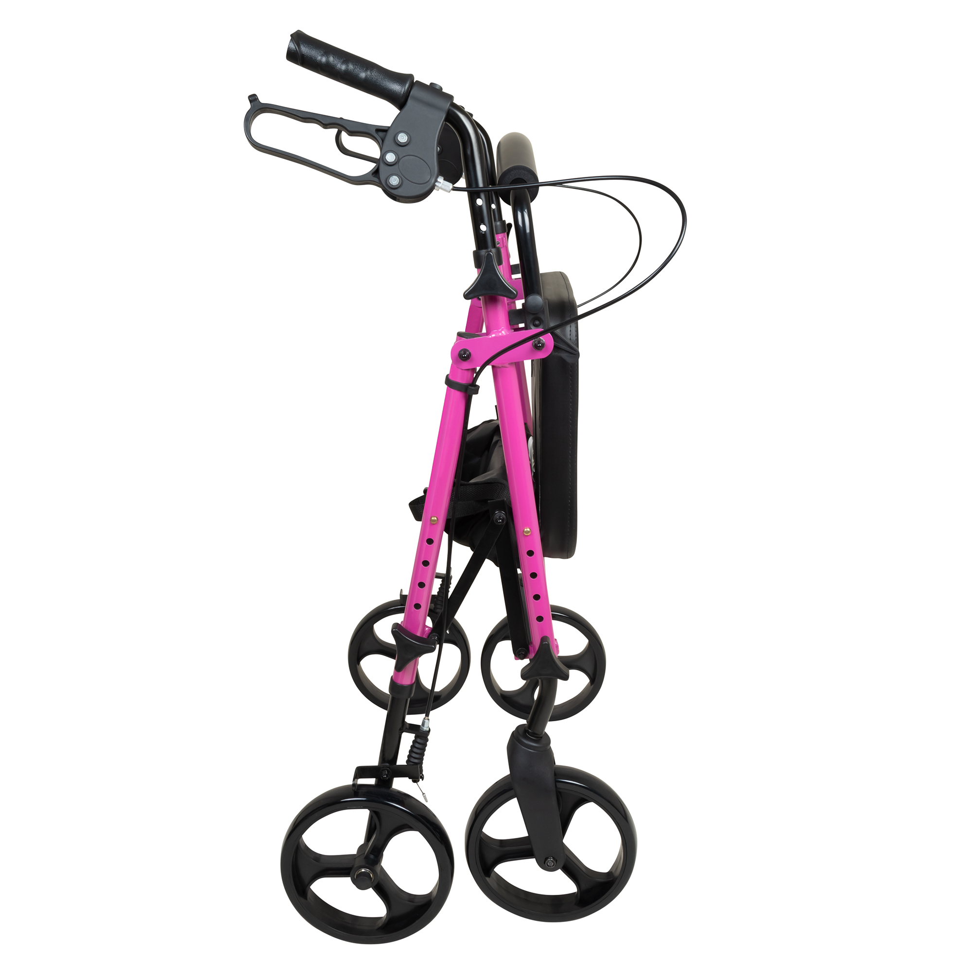 Aluminum Height Adjustable Rollator Pink