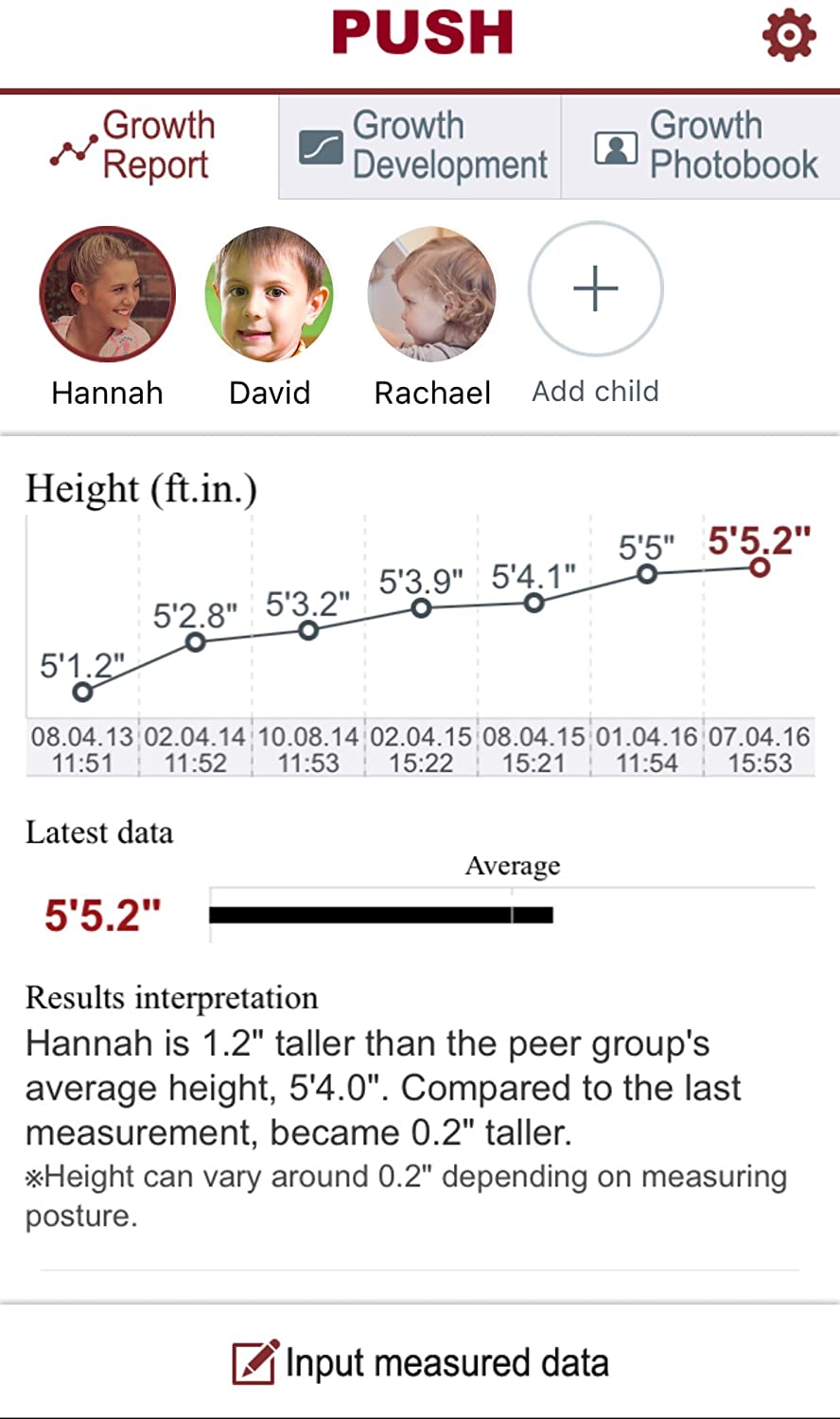 Push Portable Ultrasound Stadiometer Height Measuring Device for Children and Adults