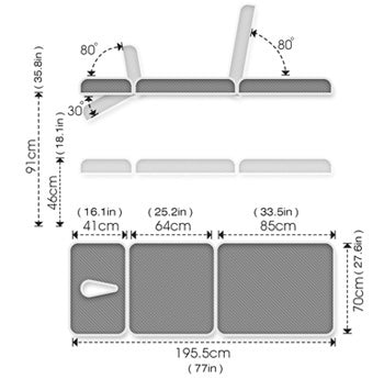 Tristar 3 Section Therapeutic Exam Treatment Table