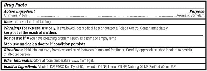 Ammonia Inhalant Ampoules 0.3mL - Box of 100