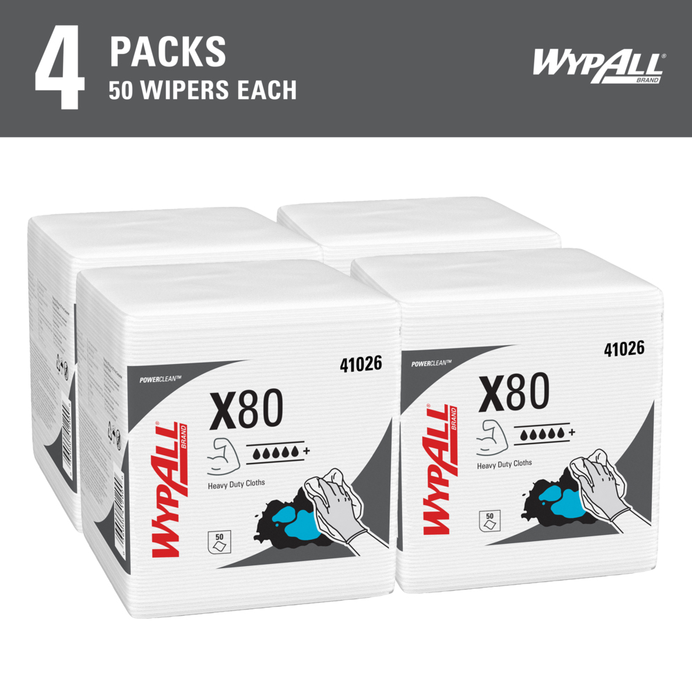 WypAll Power Clean X80 Heavy Duty Cloths