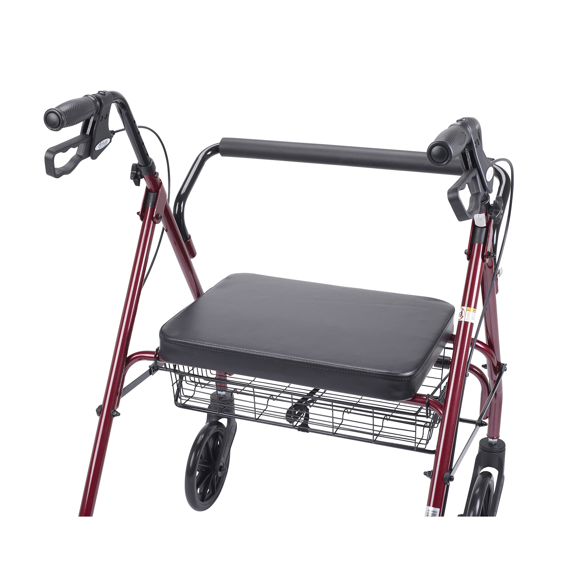Go-Lite Bariatric Steel Rollator, Red