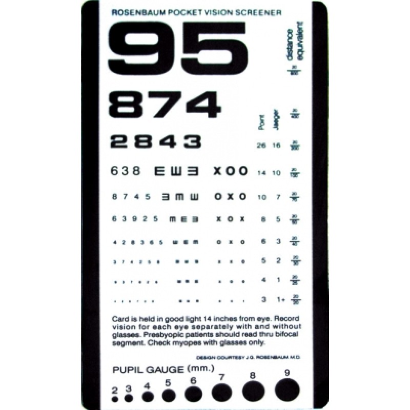 Rosenbaum Pocket Vision Screener Card