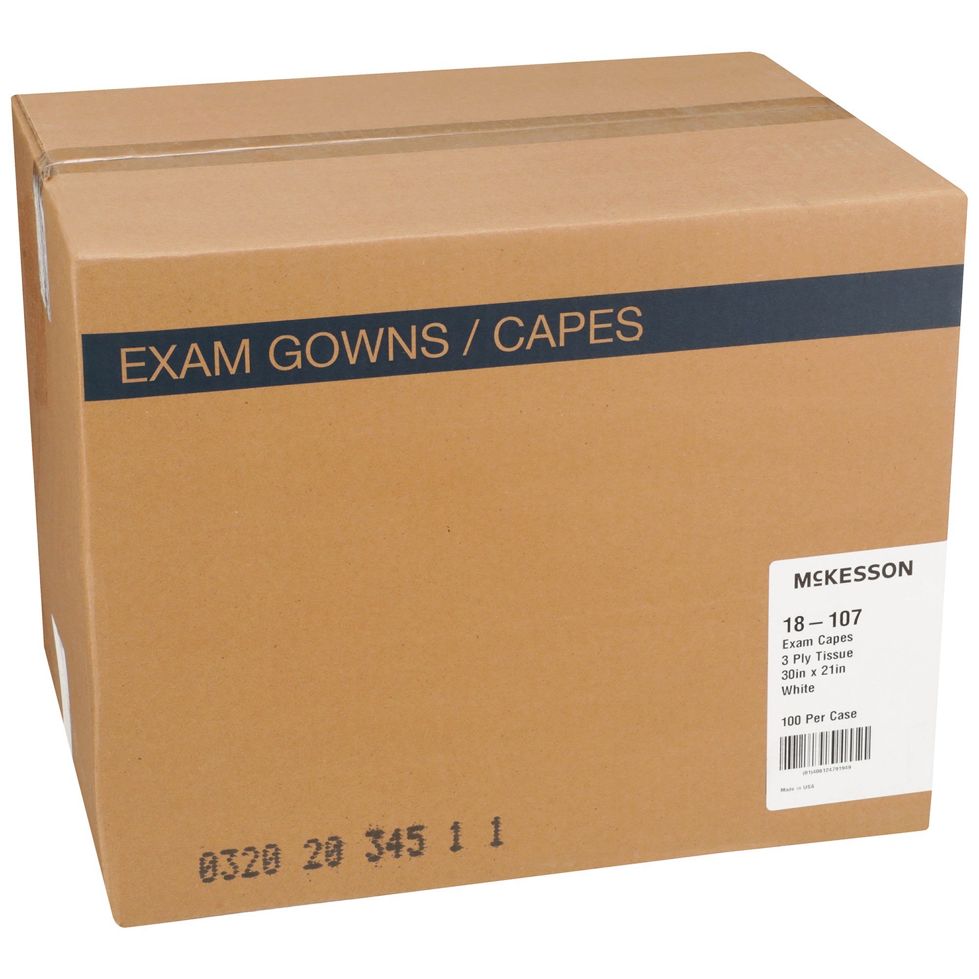 Exam Cape White Front / Back Opening without Closure Unisex 