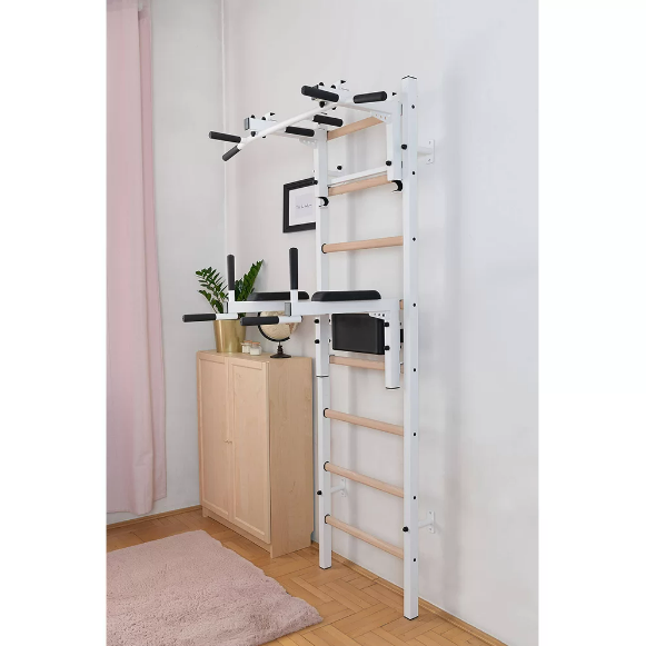 232 Wall Bars with Convertible Steel 6 Grip Pull Up Bar