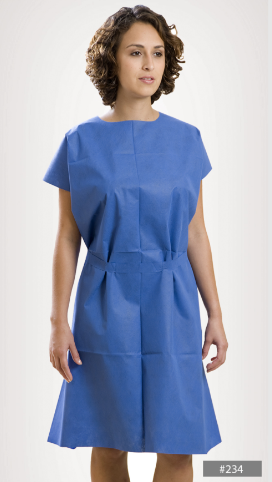Nonwoven Premium Gowns, Sewn Shoulders and Ties, Blue