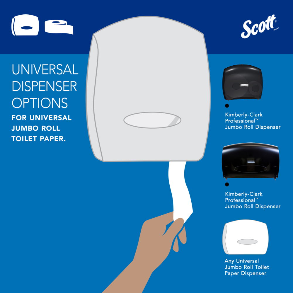 Scott Essential Jumbo Roll Toilet Paper, Standard