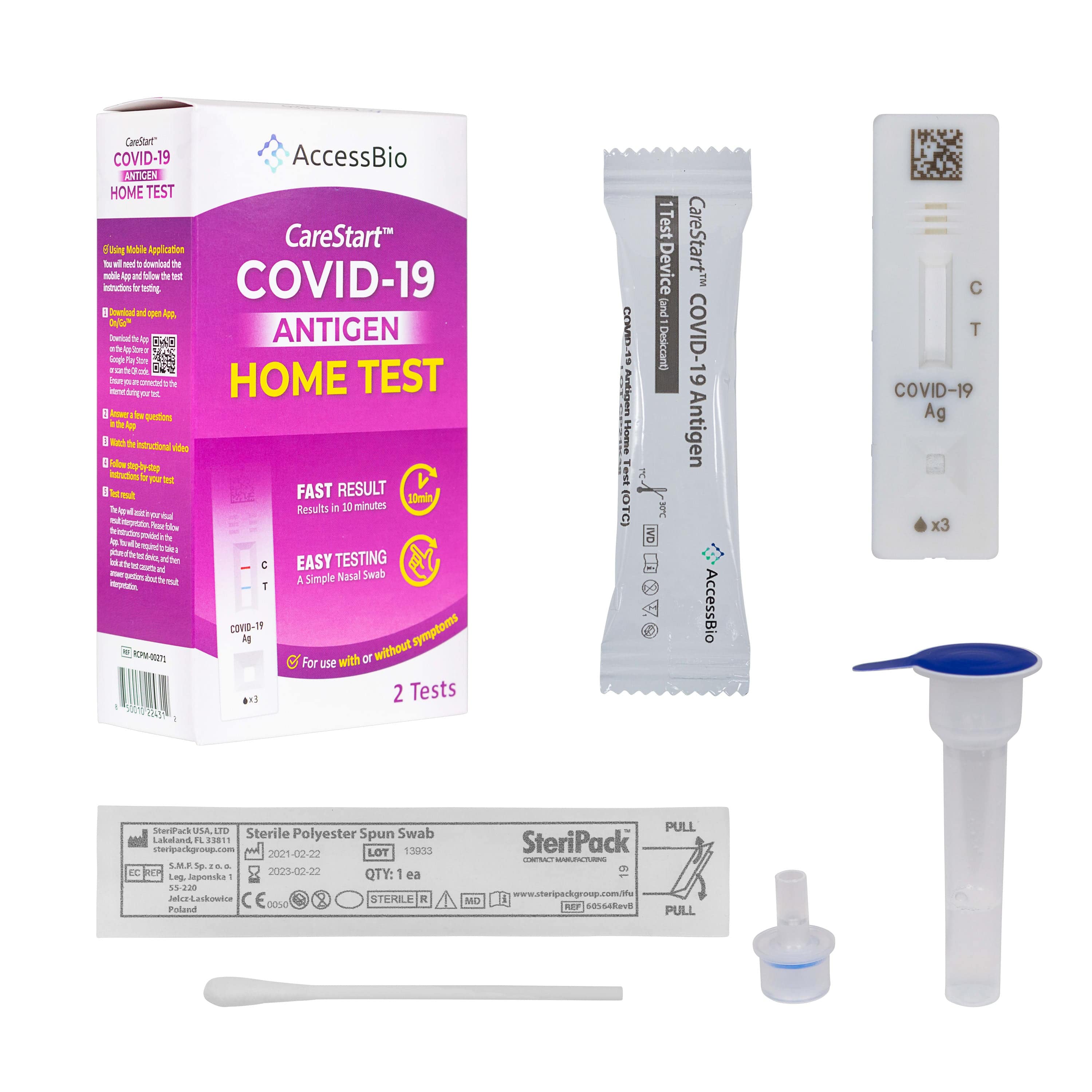AccessBio CareStart Covid 19 Antigen Home Test RCPM00271