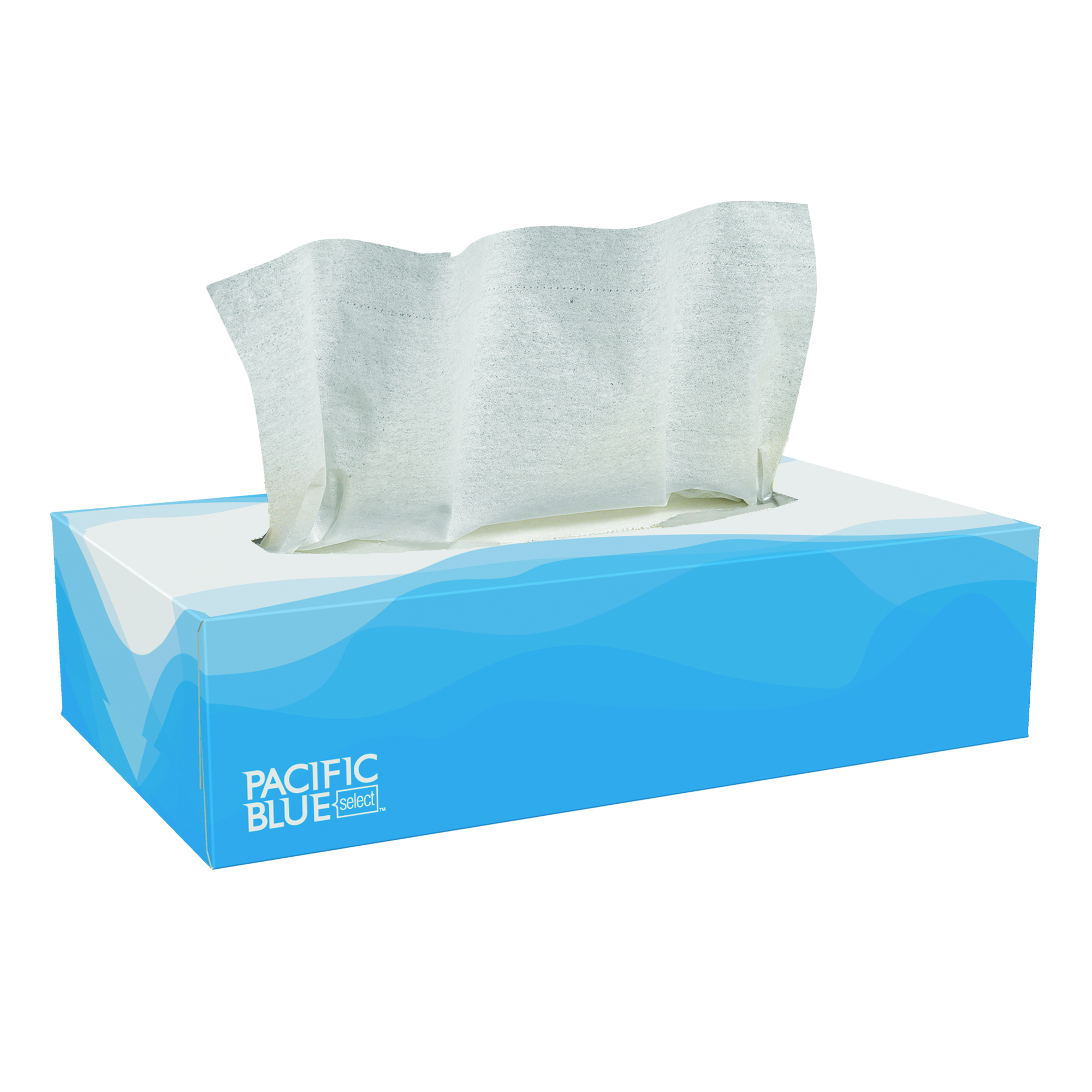 Pacific Blue Select, 2 Ply Facial Tissue, Flat Box, White