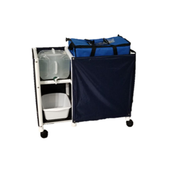Deluxe New Era Patented Infection Control Hydration Cart with Collapsible Ice Chest and Collapsible 5 Gallon Water Jug, Ice Scoop and Scoop Bag, Nylon Skirt
