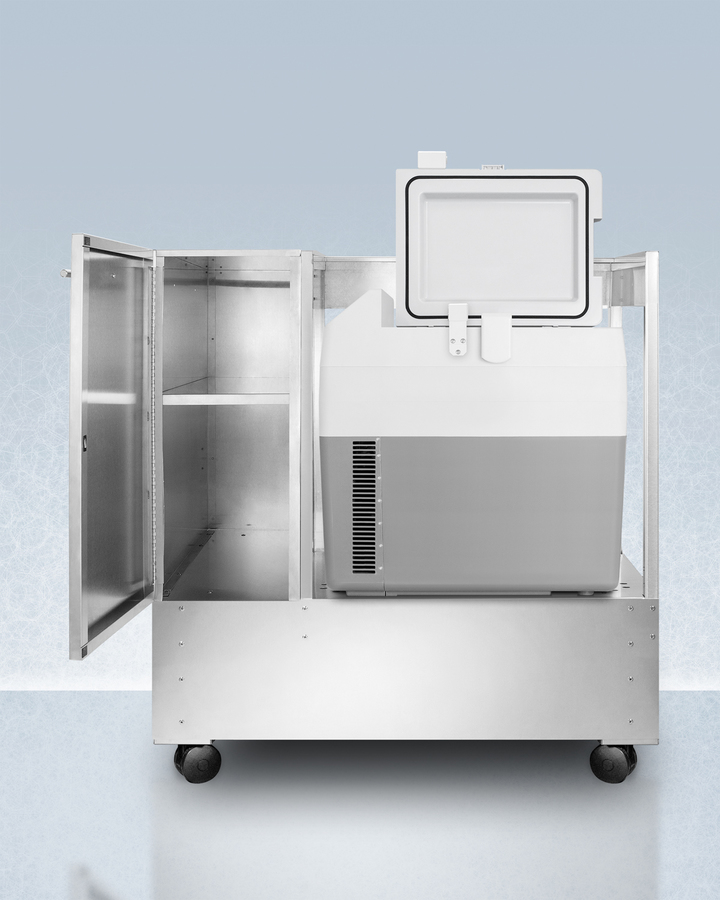 Stainless Steel Cart with Portable Refrigerator / Freezer
