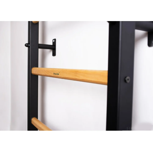 212+A076 Wall Bar with Adjustable Beech Wood Pull Up Bar