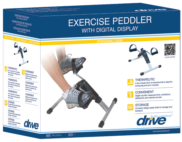 Folding Pedal Exerciser with Electronic Display