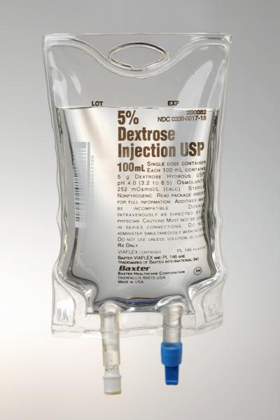 5% Dextrose Injection, USP, Viaflex Plastic Container, Quad Pack