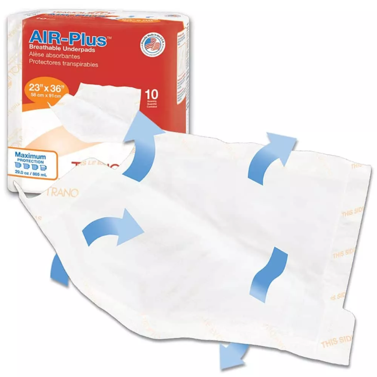 Tranquility Air-Plus Breathable Underpads, 30" x 36", 34 oz Capacity