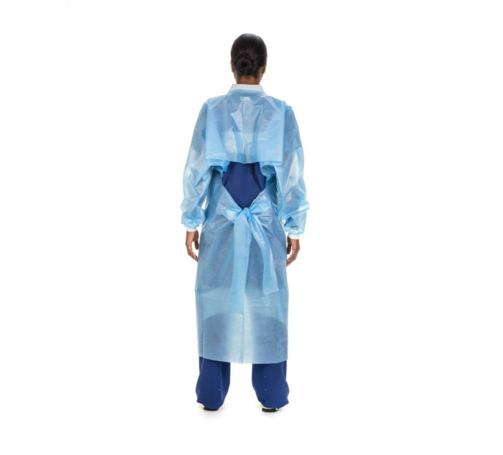 AAMI Level 4 Protective Gown with Half Back Style, Knit Cuffs & Flat Pack