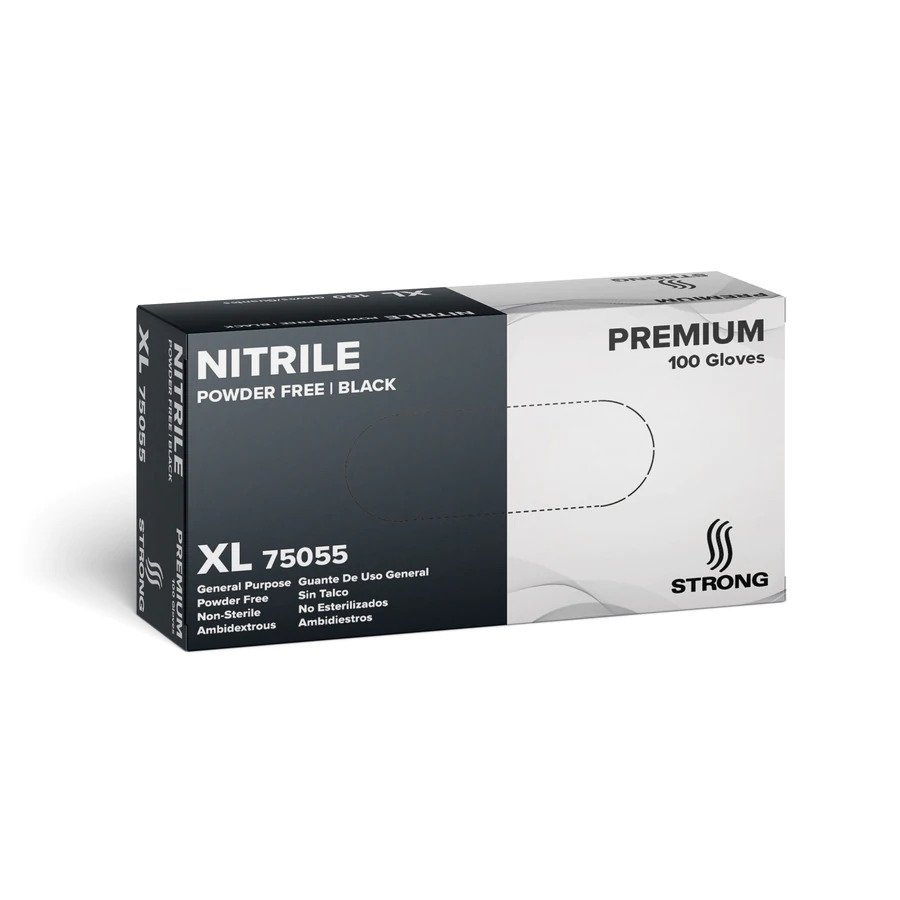 General Purpose Black Nitrile Gloves, Premium