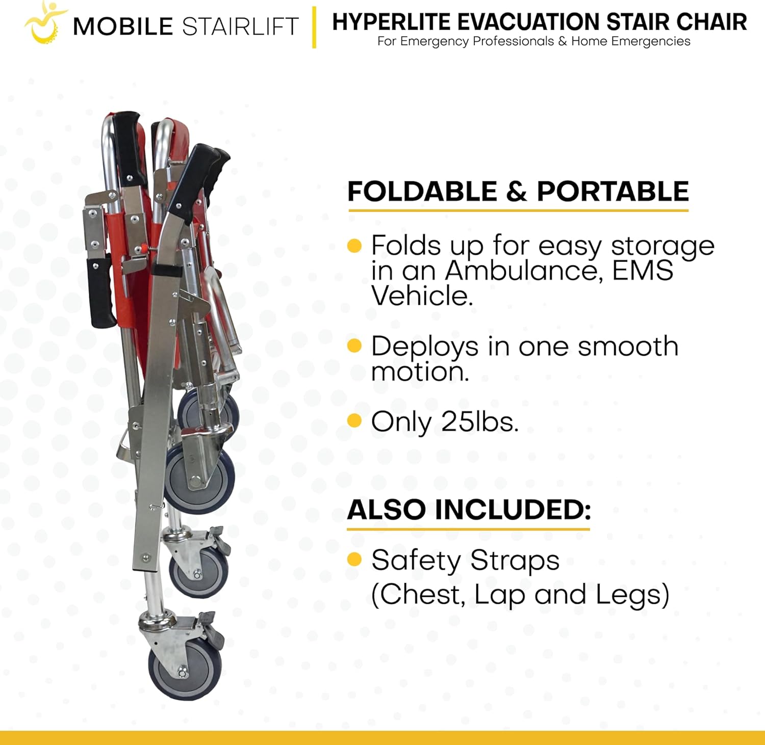 HyperLite Evacuation Foldable Medical Stair Lift Chair Portable