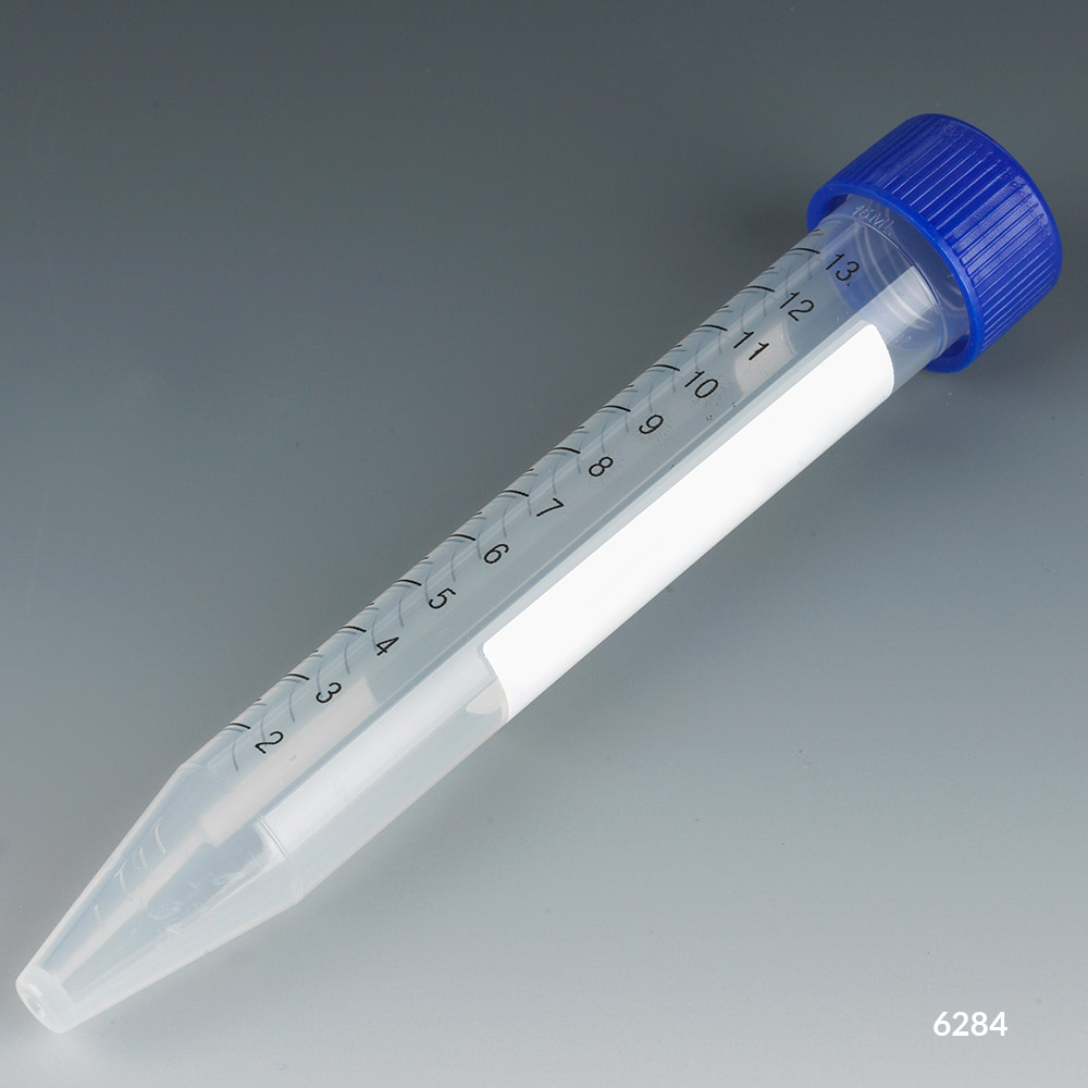 General Purpose Centrifuge Tube, Polypropylene, Separate Blue Flat Top Screw Cap, Printed Graduations, Non Sterile