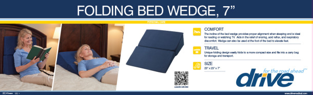 Folding Bed Wedge, 7"