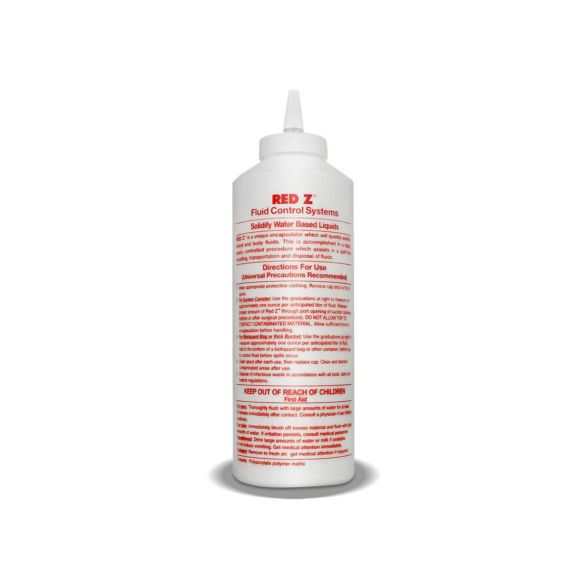 Red Z Spill Control Solidifier Single and Multi Use Bottle, Needle Nose Bottle