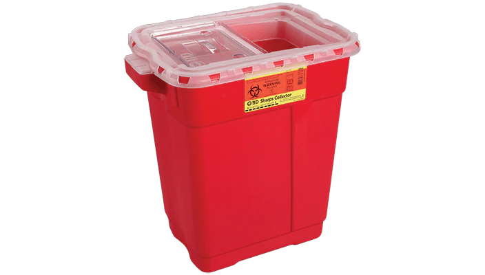 Extra Large Red Sharps Collectors, Slide Top with Gasket