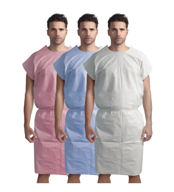 Exam Gown, 3 Ply, Tissue / Poly / Tissue, Universal