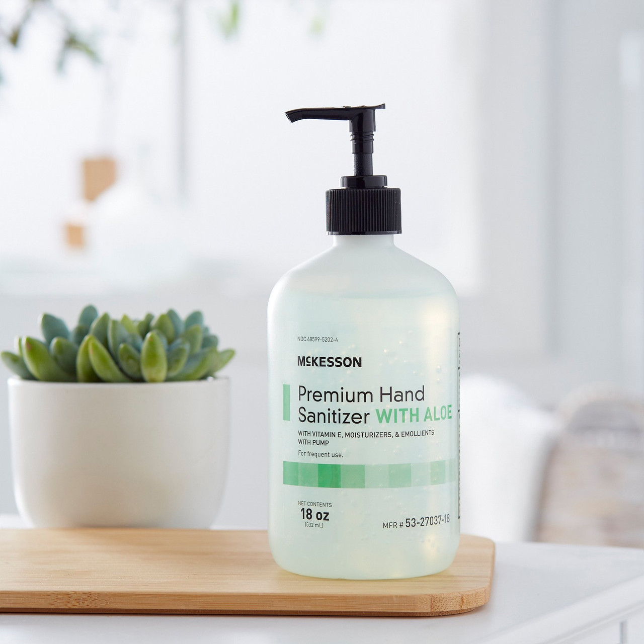 Hand Sanitizer with Aloe Premium 18 oz. Ethyl Alcohol Gel Pump Bottle