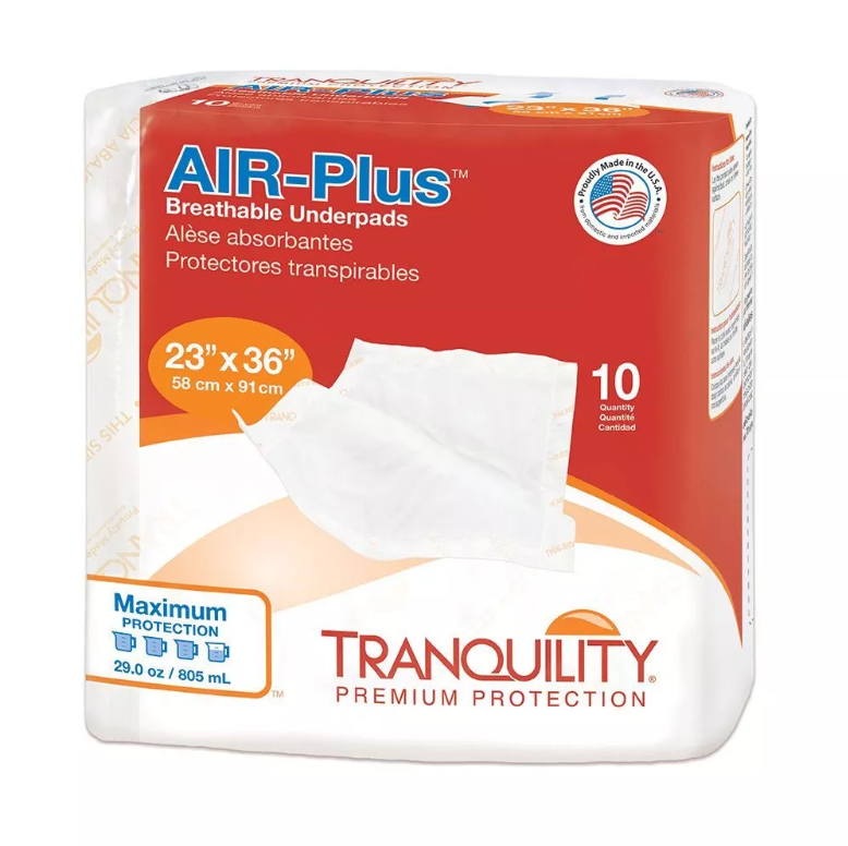 Tranquility Air-Plus Breathable Underpads, 30" x 36", 34 oz Capacity - Clearance